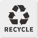 MAGJUCHE Recycle with Text Stencil 6 Inches, Reusable Clean Stencil for Painting DIY Crafts Decor