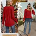 Ficerd Women's Puff Long Sleeve Tunic Tops Pleated Crew Neck Blouses Dressy Casual Loose Fit Fall and Winter Shirts (M)