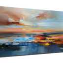 Brushart Lake Landscape Canvas Wall Art 58"x29"