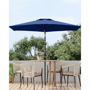 GarveeLife 7.5 ft Outdoor Patio Umbrella Table Market with Push Button Tilt and Crank, 6 Sturdy Ribs UV Protection Waterproof for Garden, Deck, Backyard, Pool (Navy Blue) GarveeLife 7.5 ft Outdoor Patio Umbrella Table Market with Push Button Tilt and Crank, 6 Sturdy Ribs UV Protection Waterproof for Garden, Deck, Backyard, Pool (Navy Blue)