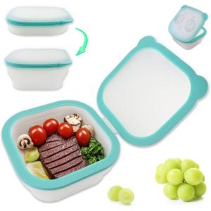 Magnetic Collapsible Silicone Food Storage Containers Reusable Bowls with Lids, Easy Cleaning & Freezer,Bread Box For Kitchen Countertop, Meal Prep Lunch Leftovers Fruit Magnetic Collapsible Silicone Food Storage Containers Reusable Bowls with Lids, Easy Cleaning & Freezer,Bread Box For Kitchen Countertop, Meal Prep Lunch Leftovers Fruit