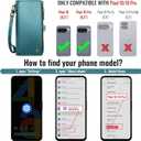 Defencase for Google Pixel 10/Pro Case, RFID Blocking Wallet Case for Pixel 10 & 10 Pro Soft PU Leather Magnetic Snap Flip Zipper Strap Card Holder Phone Cases for Women Men, Blue Green