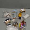 Toyssa Dollhouse Furniture Set, 36PCS Beech Wood and Plastic Miniature Doll House Accessories with Modern 5 Rooms & 4 Flexible Family Dolls, Pretend Play Toys Birthday Gift for Toddlers 3 4 5 6