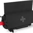 PETAC GEAR Tactical First Aid Drop Dump Pouch, Micro Medical Trauma Roll Up Drop Pouch EMT IFAK Sub Abdominal Carrying Bag with Hook-N-Loop(BK)