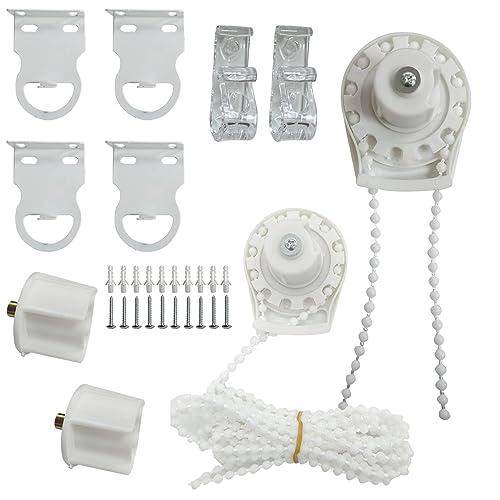 2 Set Roller Shade Accessory Set, Roller Blinds Connector Shades Clutch for 1.1"(28mm) Tube Fitting Parts Repair Kit Complete with Child Safty P-Clips and Transparent Handle