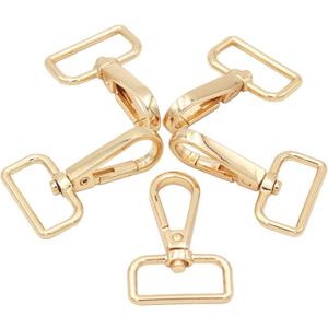 12 Pcs D Ring Swivel Lobster Claw Clasp, Push Gate Snap Hooks Trigger Clips(Gold, 1 1/4 inch)