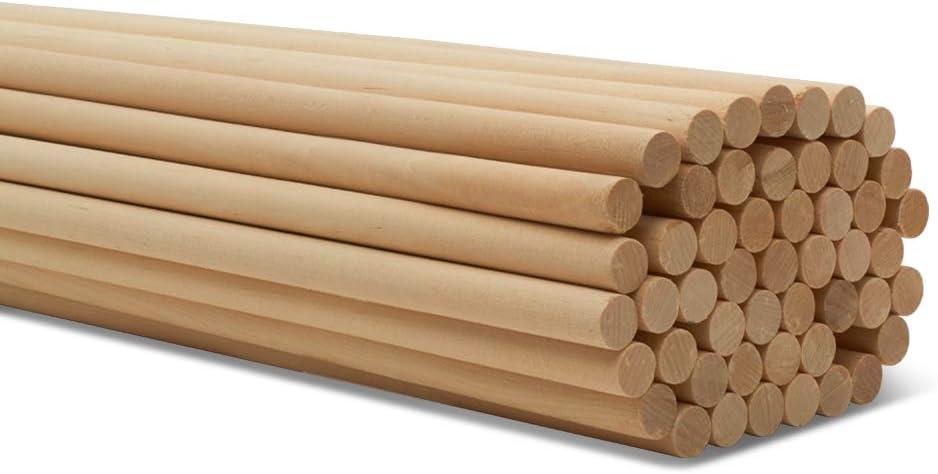 Dowel Rods Wood Sticks Wooden Dowel Rods - 1/2 x 48 Inch Unfinished Hardwood Sticks - for Crafts and DIYers - 25 Pieces by Woodpeckers