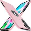 JAME Designed for Samsung Galaxy S21 Case (Not for S21 Plus & S21 Ultra), Slim Tough Rugged Shockproof Protective Case with Metal Ring Kickstand for Samsung Galaxy S21 6.2 Inch, Pink