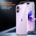 TAURI for iPhone 17 Case, Anti-Yellowing with Screen Protector, Military-Grade Protection Shockproof Slim Phone Case for iPhone 17, Clear