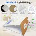Gudotra 20 Packs Vacuum Bags Replacement for Eureka Style MM 3670 3680 Series Canisters Vacuum Bags Replace Part 60295A 60295B 60295C 60297A