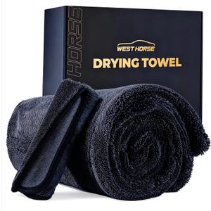 1200 GSM Microfiber Car Drying Towel Extra Large 24 x 36, Streak-Free, Scratch-Free, and Ultra-Absorbent for Effortless Car Detailing, Double Twist Pile & & Edgeless Design