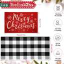 2 Pcs Christmas Doormat 24'' x 51'' Christmas Outdoor Rug and 18'' x 28'' Merry Christmas Coir Doormat Welcome Mat Xmas Non Slip Floor Mat for Outside Entrance Front Porch(Snowflake)