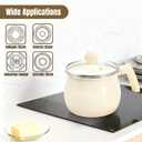 Milk Pot with Lid, 2 Quart Nonstick Butter Warmer Saucepan with Handle, Small Cooking Soup Simmer Pot Water Boiling Pan for Stove Top, Home, Kitchen