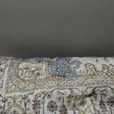 OPPODREAM 6' x 9' Soft Area Rug with Non-Slip Backing, Washable Low Pile Faux Cashmere Rug, Grey, Blue, Cream