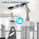 4-Pack 4-Way Ceiling Air Diverter 24"x24", Air Diverter for 2'x2' Ceiling Grid, Tool-Free Installation, Airflow Redirector for Offices, Classrooms, and Commercial Spaces