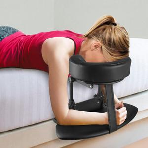 EBANKU Mattress Top Massage Kit, Adjustable Massage Headrest Face Cradle Cushion, Face Down Pillow with Massage Table Arm Rest for Bed at Home(Black)