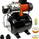 HoldwellS 115V Shallow Well Jet Pump with 5 Gallon Pressure Tank 1320 GPH Stainless Steel Automatic Water Booster Pump with Pressure Switch & Gauge, 164ft Max Head, 1.5HP Home Irrigation System