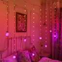 Color Changing Wishing Ball Curtain Lights, 9.8 x 3.3 FT RGB LED Fairy Light with Remote App Control, Music Sync Window Backdrop Wall Hanging Lights for Bedroom Party Halloween Christmas Decoration