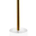 Clear Acrylic End Table,Side Table,Brushed Brass Metal,Round,for Office, Living Room and Bedroom,Easy Assembly,12x12 inch21.3 inch high