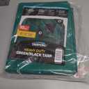 8' x 10' Dual-Sided Heavy-Duty Tarp  10 Mil Tear-Resistant Green & Black Cover with Reinforced Edges and Anti-Rust Grommets
