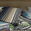 9 Pcs Mexican Blanket Bulk Large Yoga Blanket Striped Falsa with Fringed for Outdoor Beach Picnic Couch, 45 x 70 inch (Green Colors)