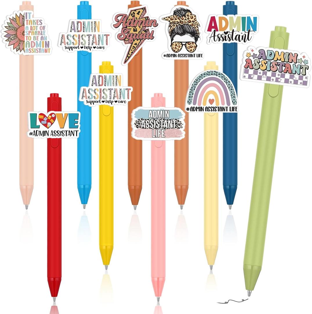 Geyoga 10 Pcs Administrative Assistant Day Gifts Ballpoint Pen Funny Administrative Professional Secretary Gifts Office Writing Tool for Coworker Manager Boss Nurse Employee Teacher Appreciation Gift