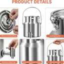 304 Stainless Steel Water Dispenser with Faucet, Thickened Milk Can with Handle, Sealing Ring and Instruction Manual, 5L Stainless Steel Water Jug for Milk, Water, Tea, Juice and Beverage Storage
