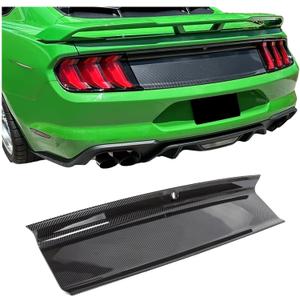 KUAFU Rear Decklid Panel Trim Compatible with 2015-2023 Ford Mustang GT, Trunk Center Boot Cover Decorative Board Trunk Center Lid External Accessories - Carbon Fiber Style