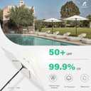 JEAREY 7.5FT Patio Umbrella Outdoor Market Umbrella with 6 Sturdy Ribs, Push Button Tilt/Crank Table Umbrella for Garden, Deck, Backyard and Pool, Off-White