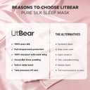 LitBear Silk Sleep Mask for Side Sleeper, Eye Mask Sleeping for Women Men 100% 22 Momme Pure Mulberry Silk, Face-Hugging Padded Eye Cover for Sleeping with Adjustable Band (Pink)