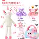 Unicorns Toys for Girls Age 4-6 Ballerina Doll Stuffed Animal Girl Toys Age 4-5 Ballet Dress up Doll with Plush Bag 4 Year Old Girl Birthday Gifts 5 Year Old Girls Dance Recital Gifts, Graduation Gift Unicorns