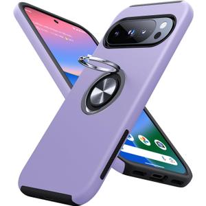 JAME for Google Pixel 10 Case/Pixel 10 Pro Case, Slim Fit Military Grade Shockproof Cover with Metal Ring Holder Stand Kickstand Protective Phone Case for Google Pixel 10/10 Pro 6.3", Purple