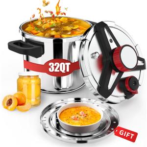 3-In-1 Stainless Steel Pressure Cooker 32 QT: [Save 70% Time]
