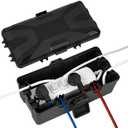 Medium Outdoor Electrical Box(10.4x6x4.2inch), IP54 Waterproof, Weatherproof Connection Box w/6 Cable Entry Ports, Extension Cord Cover Protect Power Strip, String Lights, Timer, Plug, Black