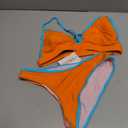 Womens Triangle Bikini Sets Two Piece Cross-Back Bathing Suit for Women Contrast Color Swimsuit Swimwear (M)
