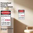 Funny Aluminum Metal Sign (12x8 Inch) - "Never Argue with a Woman If You Win" Wall Art | Good Gift for Friends, Ideal Decor for Study, Entryway, Living Room & Bar | Durable, Weather-Resistant Home Decor (121)