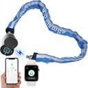 Fingerprint Bike Chain Lock, Heavy Duty Bluetooth Bike Lock Waterproof Biometric Keyless Anti-Theft Lock with 3.3 Feet Long Chain Lock for eBike Scooter Gate Ski Snowboard