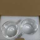 Aquach Double Wall Glass Espresso Coffee Cup 8 oz. 2pcs, Clear Drinking Glasses Insulated, Single Wall Mouth/Double Wall Body