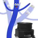 Inflatable Tube Man with Blower - Dancing Inflatable Tube Guy with Wheels for Outdoor Decoration Advertising Business Store Promotion (Blue, 10 FT)