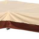 Outdoor Sectional Cover Patio Furniture Covers Waterproof Rip-Stop Anti-UV 600D Heavy Duty Couch Sofa Cover with 3 Air Vent (Beige & Reddish Brown, L-shaped 90"x120")