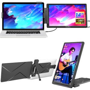 FamilyKit Laptop Screen Extender, 14 Inch FHD 1080P IPS Laptop Monitor Extender, Extended Portable Monitor for Laptops (13"-16.5"), Plug n Paly USB-C/HD Port Compatible with Wins, Mac, Android