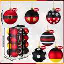 24 Pcs 2.4 Inch Christmas Tree Ball Ornaments Cartoon Hanging Ornaments Plastic Christmas Winter Balls Decor for Xmas Trees Holiday Party Favors Home Decor(Mouse)