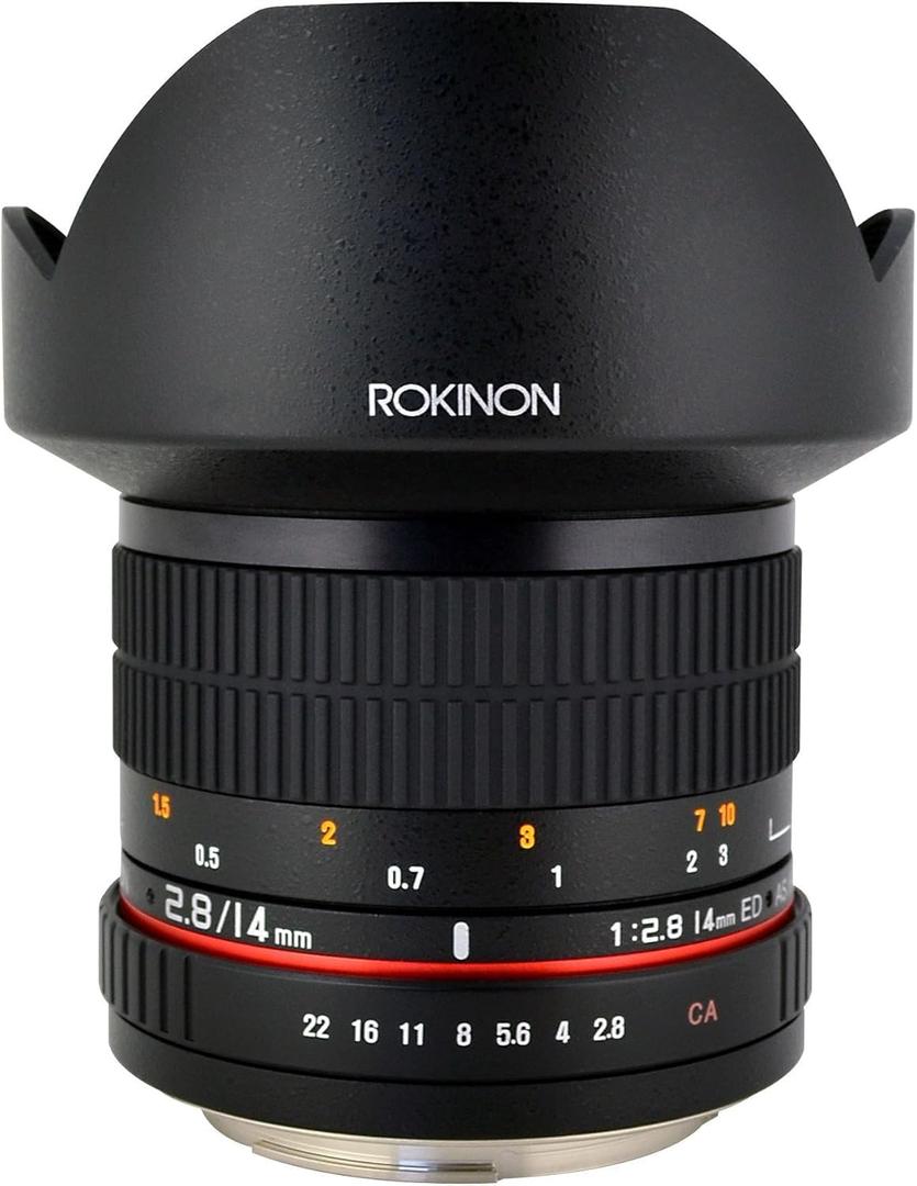 Rokinon FE14M-C 14mm F2.8 Ultra Wide Lens for Canon (Black)