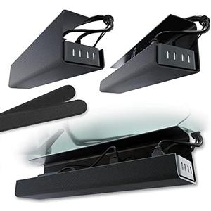 No-Screw Under Desk Cable Management Tray - Self-Adhesive Installation, Cord Management, Cable Tray, Under Desk Wire Organizer - Black Set of 1