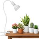 LED Grow Light, Dual-Head 5000K White Full Spectrum Clip-on Gooseneck Plant Lamp for Indoor Desk Plants Growing with 4/8/12H Timer, Bulb Replacement & Smart Plug Compatible (12W Equivalent 80W)