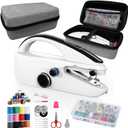 Handheld Sewing Machine, Mini Portable Hand Sewing Machine with 20 Thread Colors Emergency Sewing Kit, Suitable for Clothes, DIY Home Portable Sewing Machines (Black-06)