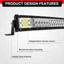 ASLONG 52 Inch LED Light Bar 300W Spot Flood Combo,2Pcs 4 Inch White/Amber Yellow LED Pods Fog Lights,Wiring Harness Kit with Switch,Offroad Driving Light for Pickup