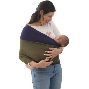 Baby Wrap Carrier, Perfect Baby Carrier Wrap Sling for Newborn and Infant up to 35 lbs. (M (S, M, L of clothing size), Oliver / Navy)