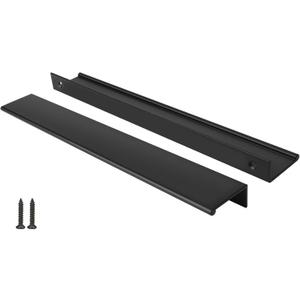 Peaha 5 Pack Kitchen Cabinet Handles 10 inch Black Pulls for Dresser Drawers Door Edge Finger Pull Aluminum Alloy Hardware