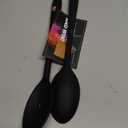 DI ORO Silicone Spoons for Cooking - Large Kitchen Spoons for Mixing, Serving, & Stirring - 600F Heat-Resistant Non Stick Utensils  Big Solid & Slotted - Dishwasher Safe (2pc, Black)